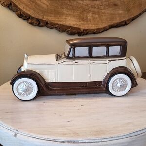 VTG  Michter's Whiskey Decanter Fleetwood Packard 1979 Empty Ceramic Tan Brown